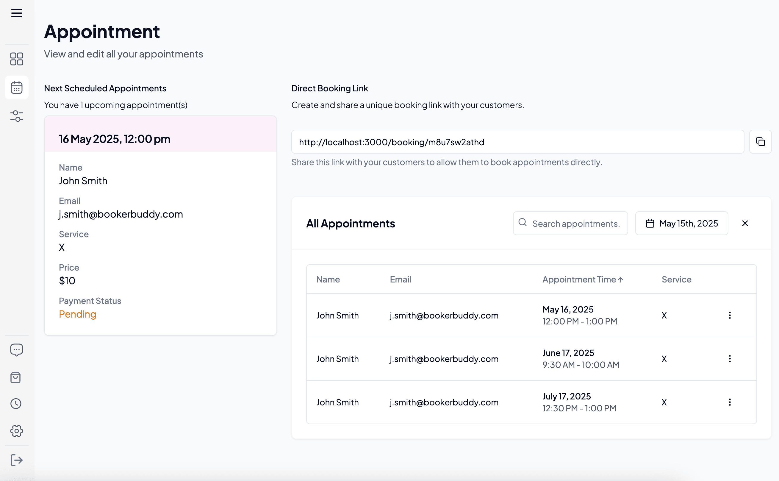 Appointment Booking Interface